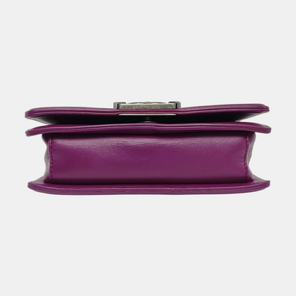 CHANEL BOY CHANEL Small Pink Pearl Fish Leather Quilted Diagonal Shoulder Bag with Detachable Strap-(SKU)-958631912