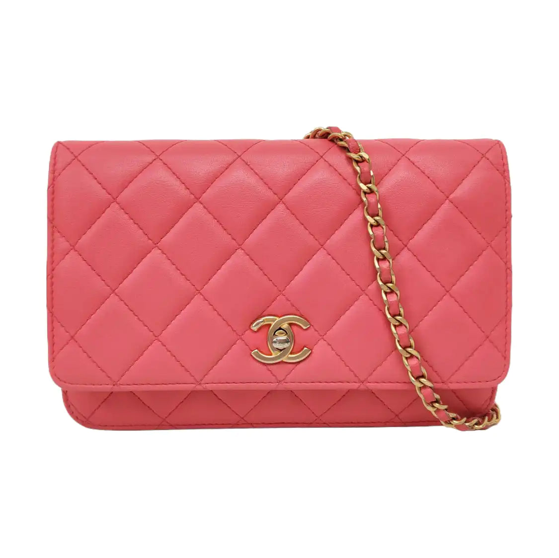 CHANEL TRENDY CC Pink Lamb Leather Quilted Shoulder Bag with Removable Strap-(SKU)-958650278