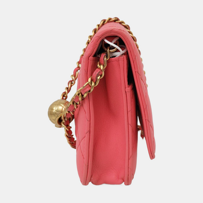 CHANEL TRENDY CC Pink Lamb Leather Quilted Shoulder Bag with Removable Strap-(SKU)-958650278