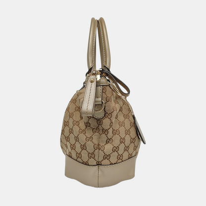 GUCCI Sukey Khaki Canvas Monogram Crossbody Bag Golden hardware Removable shoulder strap-(SKU)-958213257