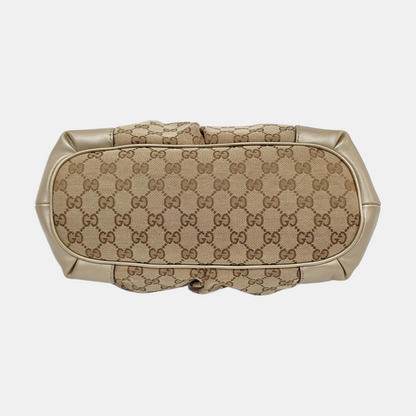 GUCCI Sukey Khaki Canvas Monogram Crossbody Bag Golden hardware Removable shoulder strap-(SKU)-958213257