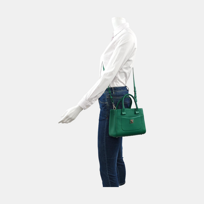 CHANEL NEO EXECUTIVE Green Calfskin Shoulder Bag Tote Backpack with Detachable Strap Silver Hardware 23 Compartments-(SKU)-958649372