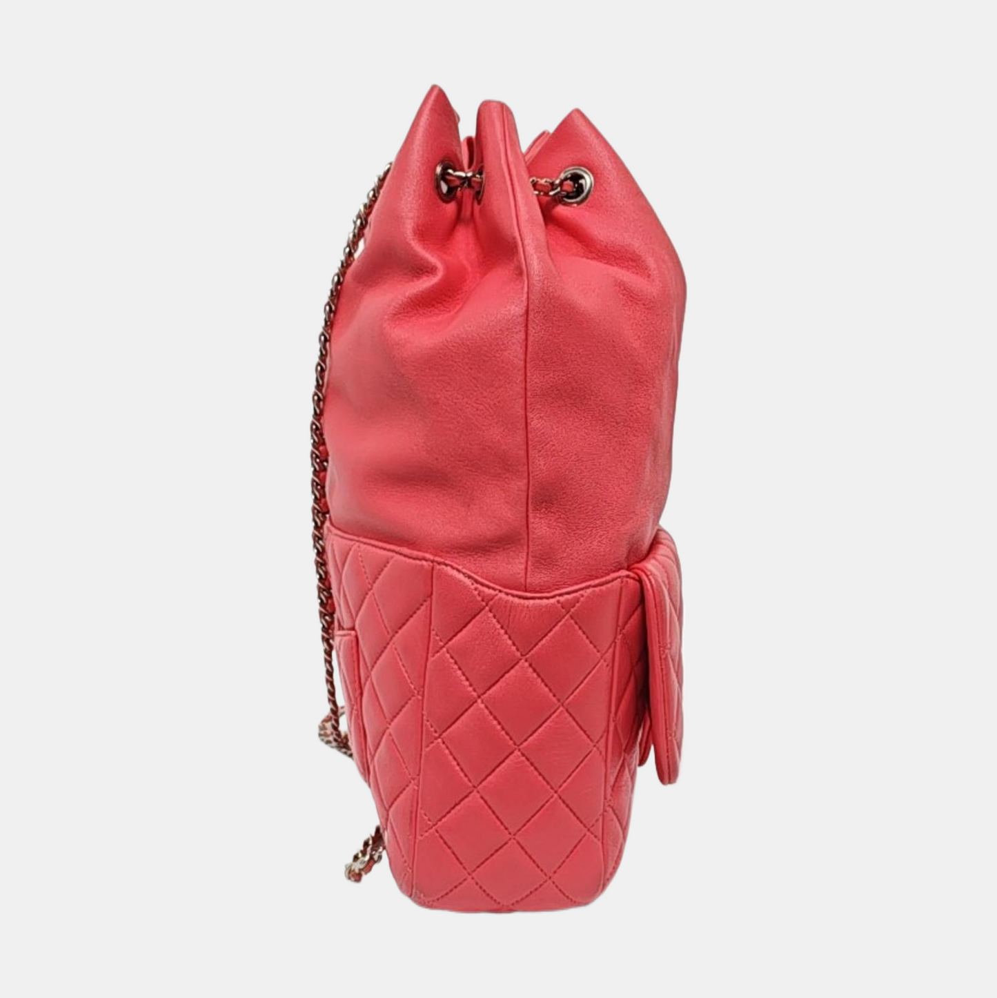 CHANEL IN SEOUL Pink Lamb Leather Diamond Quilted Backpack with Silver Hardware 23 opening-(SKU)-958357493