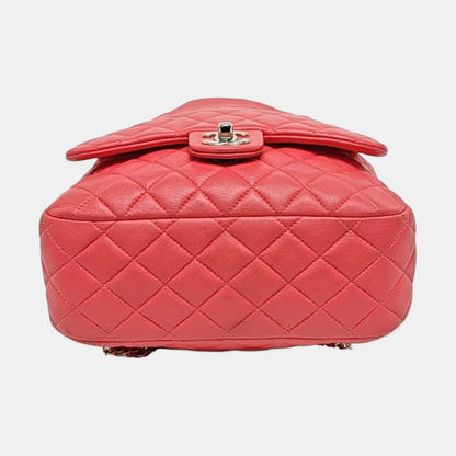 CHANEL IN SEOUL Pink Lamb Leather Diamond Quilted Backpack with Silver Hardware 23 opening-(SKU)-958357493