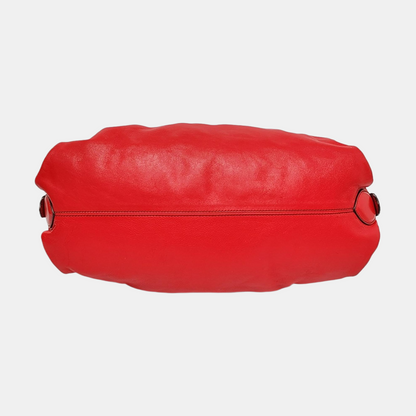 FENDI Red Calf Leather Crossbody Shoulder Bag Tote Golden hardware Removable shoulder strap-(SKU)-958494081