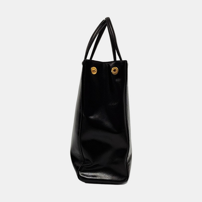 PRADA Slim Convertible Vernice Black Leather Logo Cross Grain Handbag Single Shoulder Bag Golden hardware-(SKU)-958471694