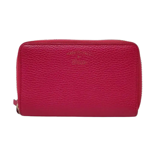 GUCCI Swing Fuchsia Leather Wallet Golden hardware-(SKU)-958800282