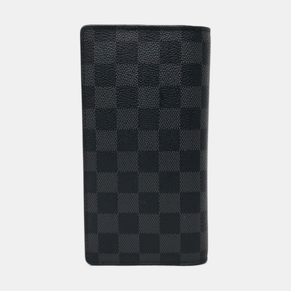 LOUIS VUITTON ALEXANDRE Gray Coated Canvas Chessboard Plaid Wallet-(SKU)-958578109
