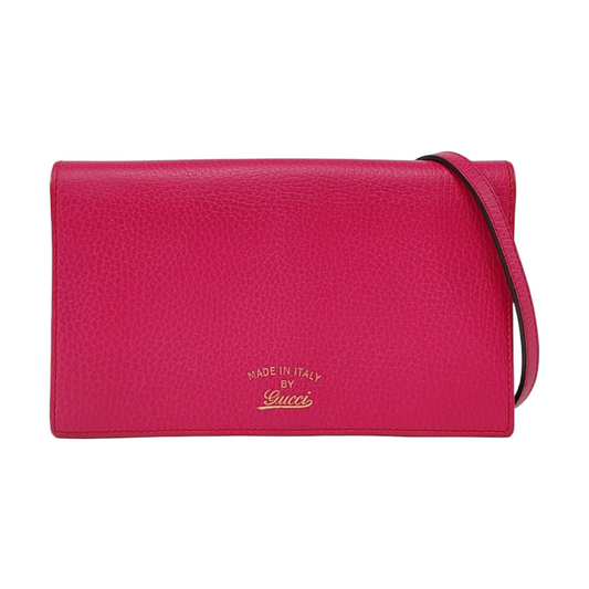 GUCCI Swing Fuchsia Cowhide Single Shoulder Bag Crossbody Golden hardware Removable shoulder strap-(SKU)-958363753