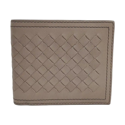 BOTTEGA VENETA Light Gray Cowhide Braided Wallet-(SKU)-958679771