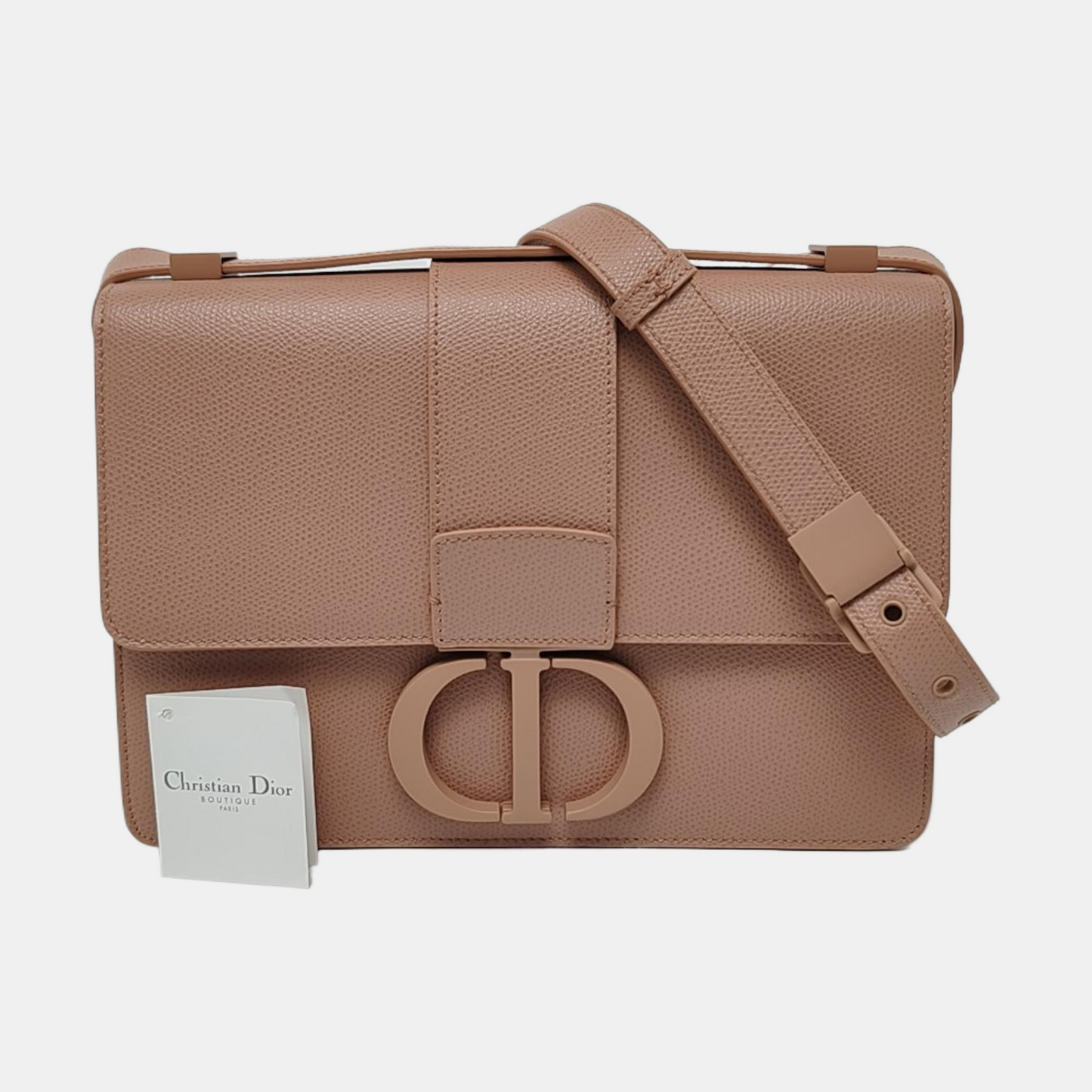 DIOR 30 Montaigne Pinkish Brown Leather Shoulder Bag Crossbody with Detachable Strap-(SKU)-958701206