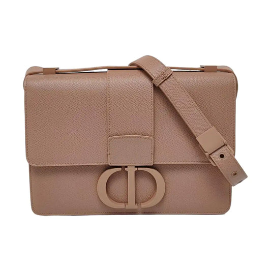 DIOR 30 Montaigne Pinkish Brown Leather Shoulder Bag Crossbody with Detachable Strap-(SKU)-958701206