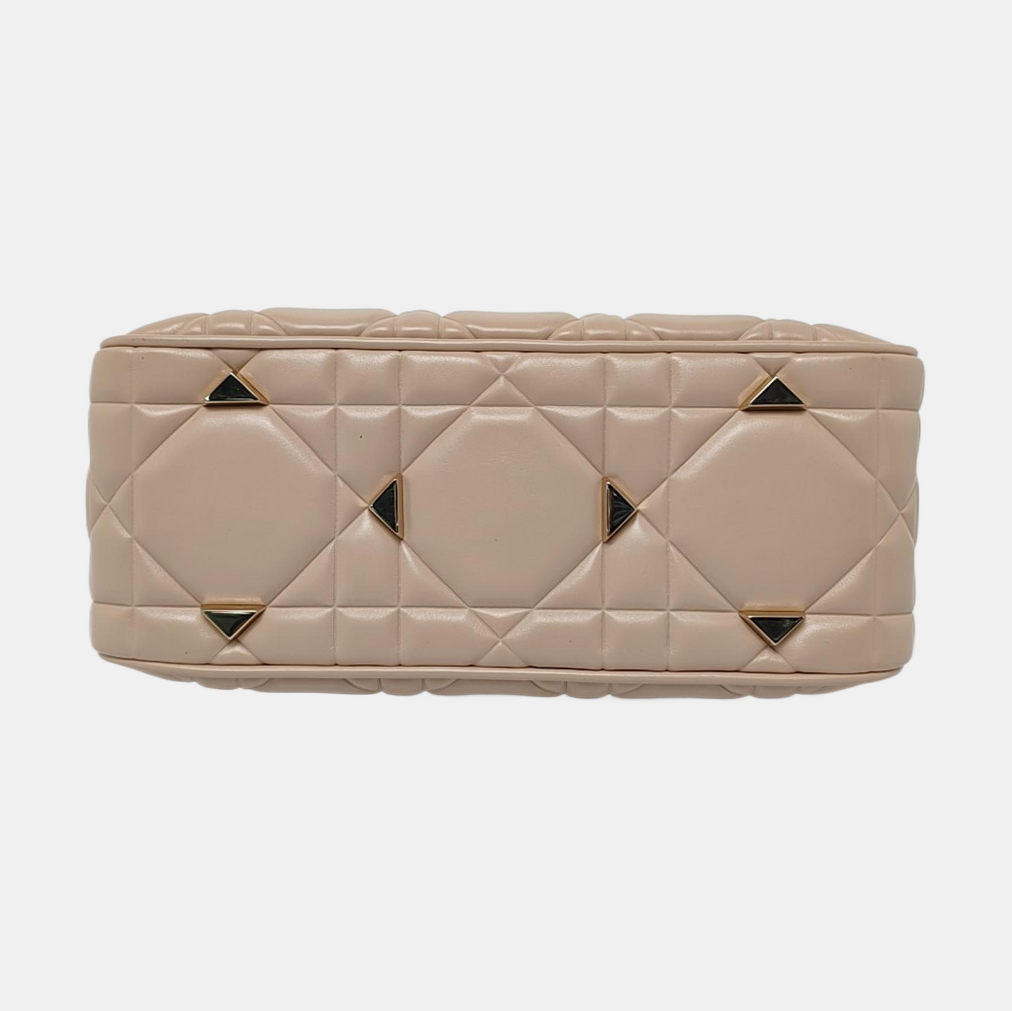DIOR Lady Dior Small Beige Calfskin Cannage Embossed Shoulder Bag Tote Bag Crossbody Bag Golden Hardware Removable Strap-(SKU)-958701204