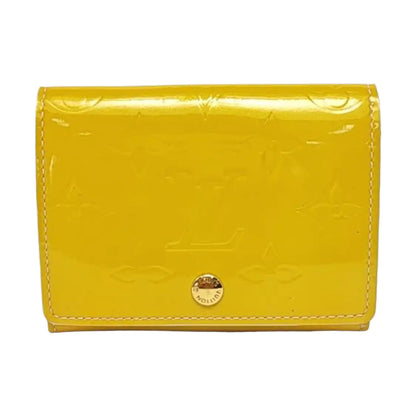 LOUIS VUITTON Yellow Patent Leather Monogrammed Embossed Wallet Golden hardware-(SKU)-958924002