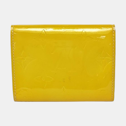 LOUIS VUITTON Yellow Patent Leather Monogrammed Embossed Wallet Golden hardware-(SKU)-958924002