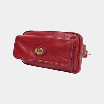 GUCCI 红色牛皮腰包腰包/胸包 Silver Hardware-(SKU)-958872084