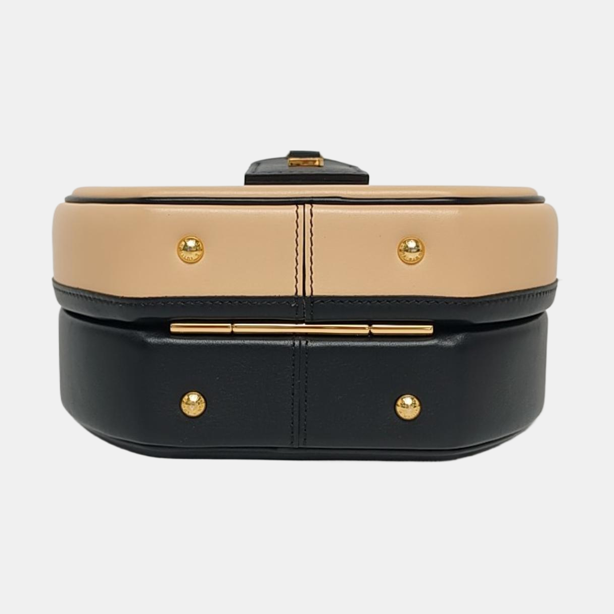 LOUIS VUITTON BOITE CHAPEAU Small size beige leather Boite Chapeau bag crossbody bag with handle, gold hardware, removable shoulder strap-(SKU)-958771402