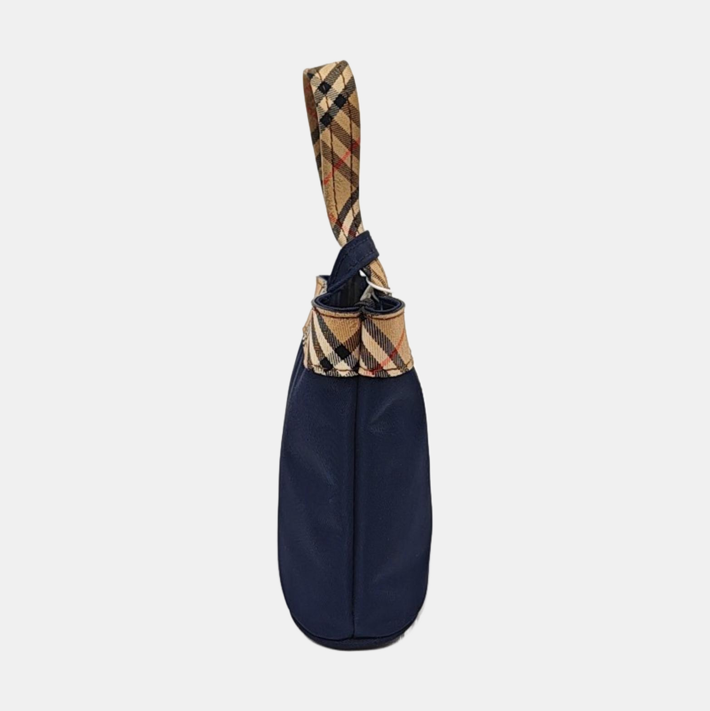 BURBERRY Bucket bag mini Dark Blue Fabric Warhorse Plaid Handbag-(SKU)-959077881