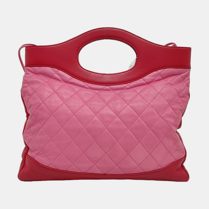 CHANEL CHANEL 31 Large Pink Lamb Leather Quilted Single Shoulder Bag Crossbody Bag Handbag Golden Hardware-(SKU)-958758432
