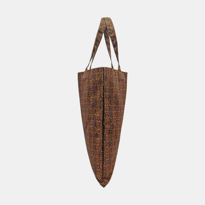 BURBERRY Brown Canvas Floral Handbag-(SKU)-959012368