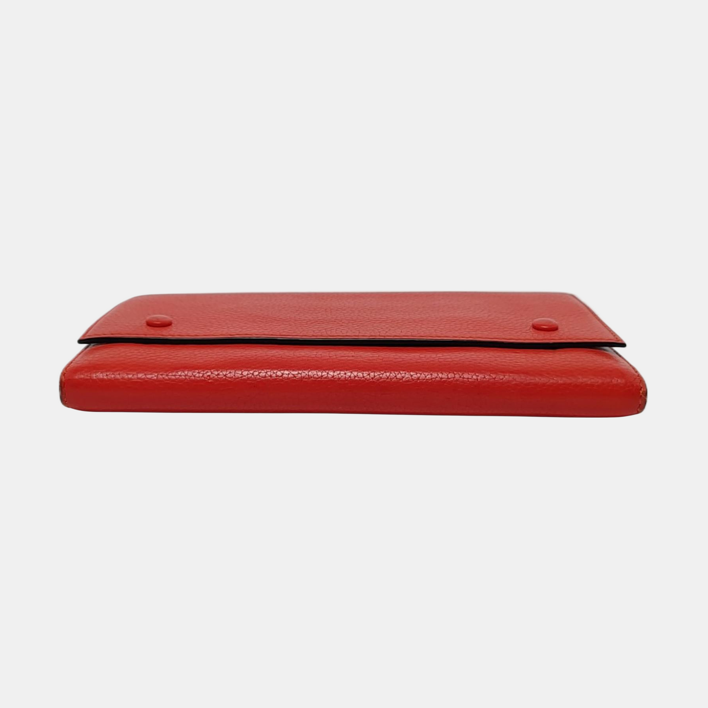 CELINE Red Leather Wallet Silver Hardware-(SKU)-959079307