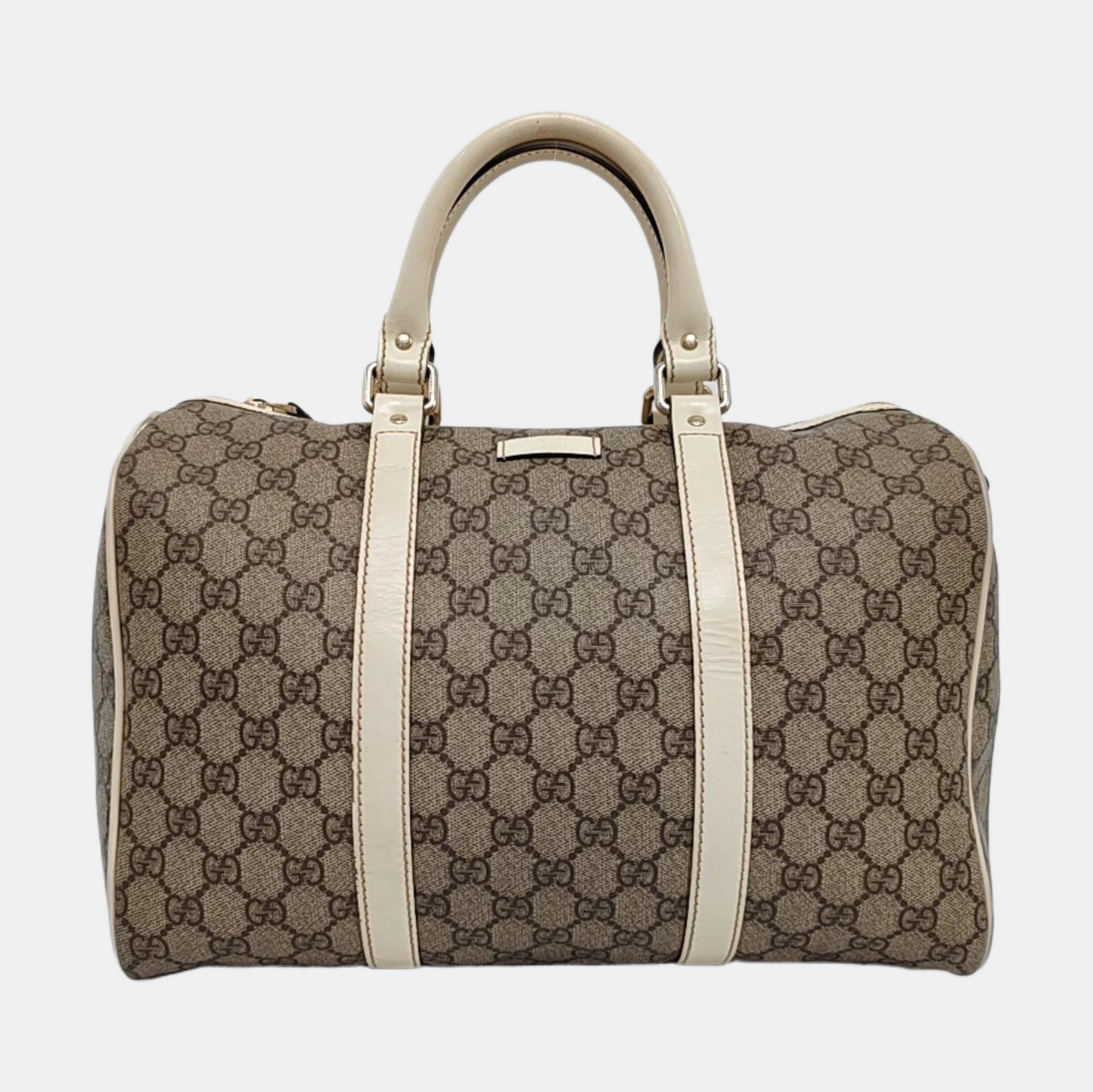 GUCCI Beige Coated Canvas Monogrammed Tote Bag Golden hardware-(SKU)-958959380