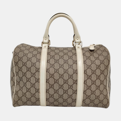GUCCI Beige Coated Canvas Monogrammed Tote Bag Golden hardware-(SKU)-958959380