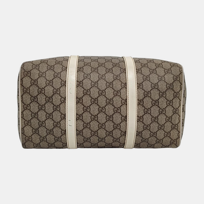 GUCCI Beige Coated Canvas Monogrammed Tote Bag Golden hardware-(SKU)-958959380