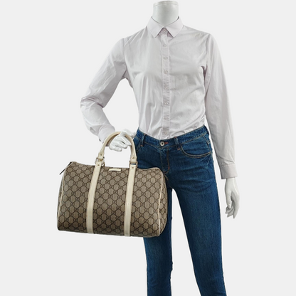 GUCCI Beige Coated Canvas Monogrammed Tote Bag Golden hardware-(SKU)-958959380