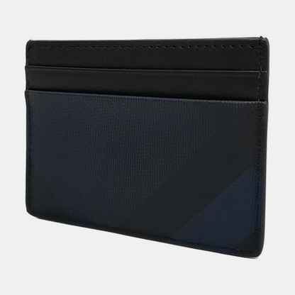 BURBERRY Blue Coated Canvas Card Case-(SKU)-959204507