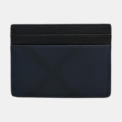 BURBERRY Blue Coated Canvas Card Case-(SKU)-959204507