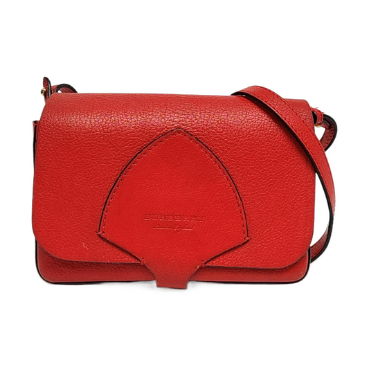 BURBERRY Square Stone Orange Red Cowhide Single Shoulder Bag, Crossbody Golden hardware Removable shoulder strap-(SKU)-959196582
