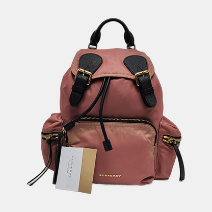 BURBERRY The Rucksack Medium size Beige Nylon Backpack Tote Bag Golden hardware-(SKU)-954221231