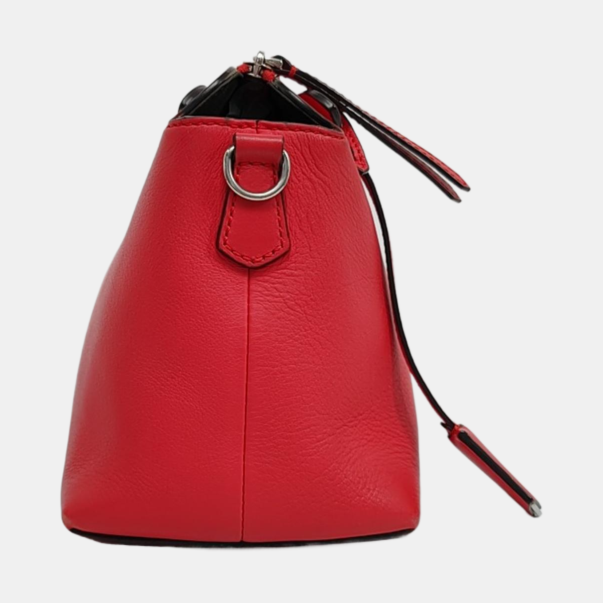 FENDI By The Way Medium size Red Cowhide Single Shoulder Bag Handbag Crossbody Bag Silver Hardware Removable shoulder strap-(SKU)-959153468