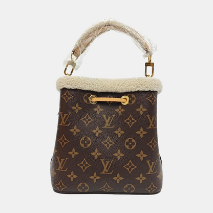 LOUIS VUITTON NÉONOÉ BB Brown Coated Canvas Monogram Bucket Bag Shoulder Bag with 2 Removable Straps Gold Hardware Complete Accessories-(SKU)-959040977