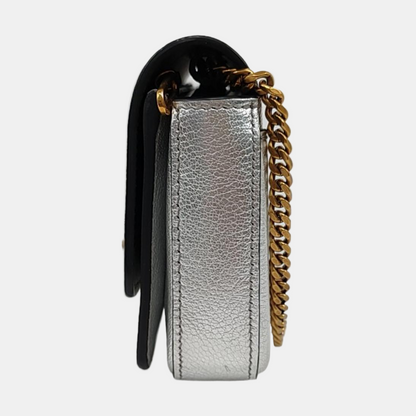 BURBERRY D-Ring Silver cowhide single shoulder bag crossbody bag Golden hardware-(SKU)-959201999