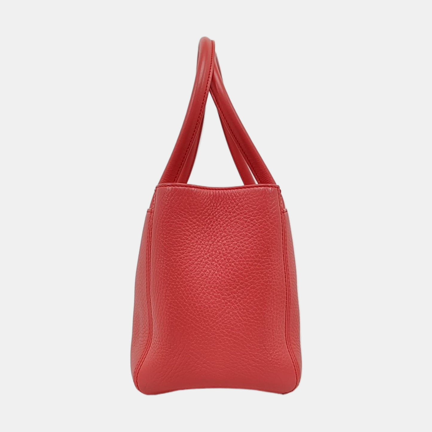 CHANEL CERF Red Textured Leather Tote Bag with Silver Hardware, 19 Compartments-(SKU)-958682844