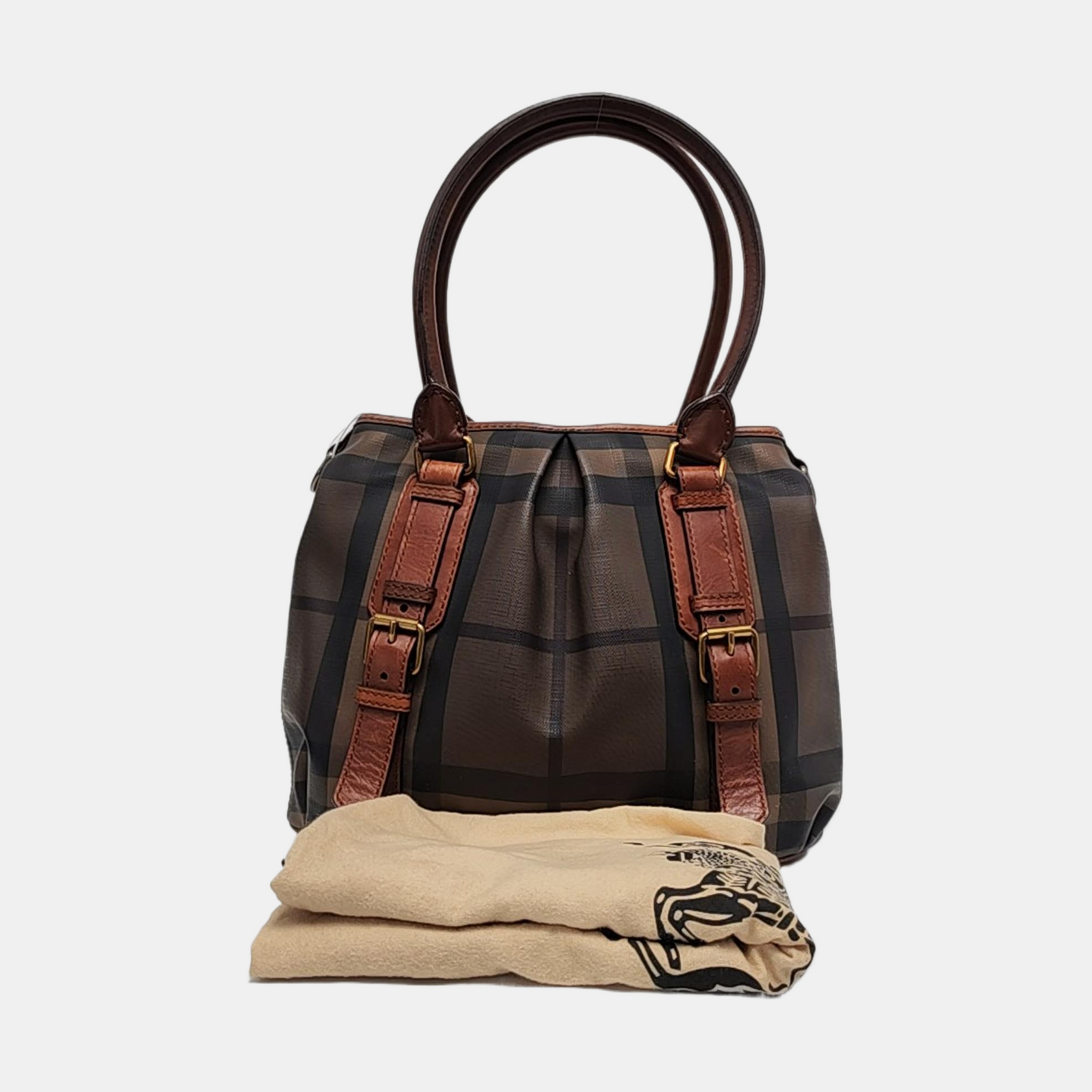 BURBERRY Northfield Brown Coated Canvas Single Shoulder Bag Handbag Crossbody Bag Golden hardware-(SKU)-959101361