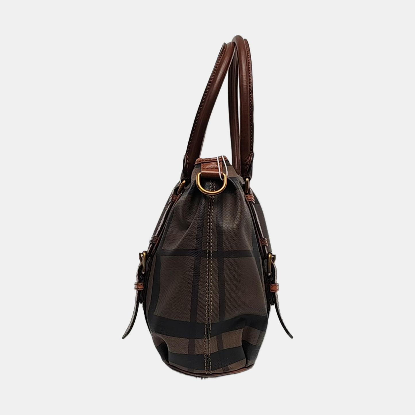 BURBERRY Northfield Brown Coated Canvas Single Shoulder Bag Handbag Crossbody Bag Golden hardware-(SKU)-959101361