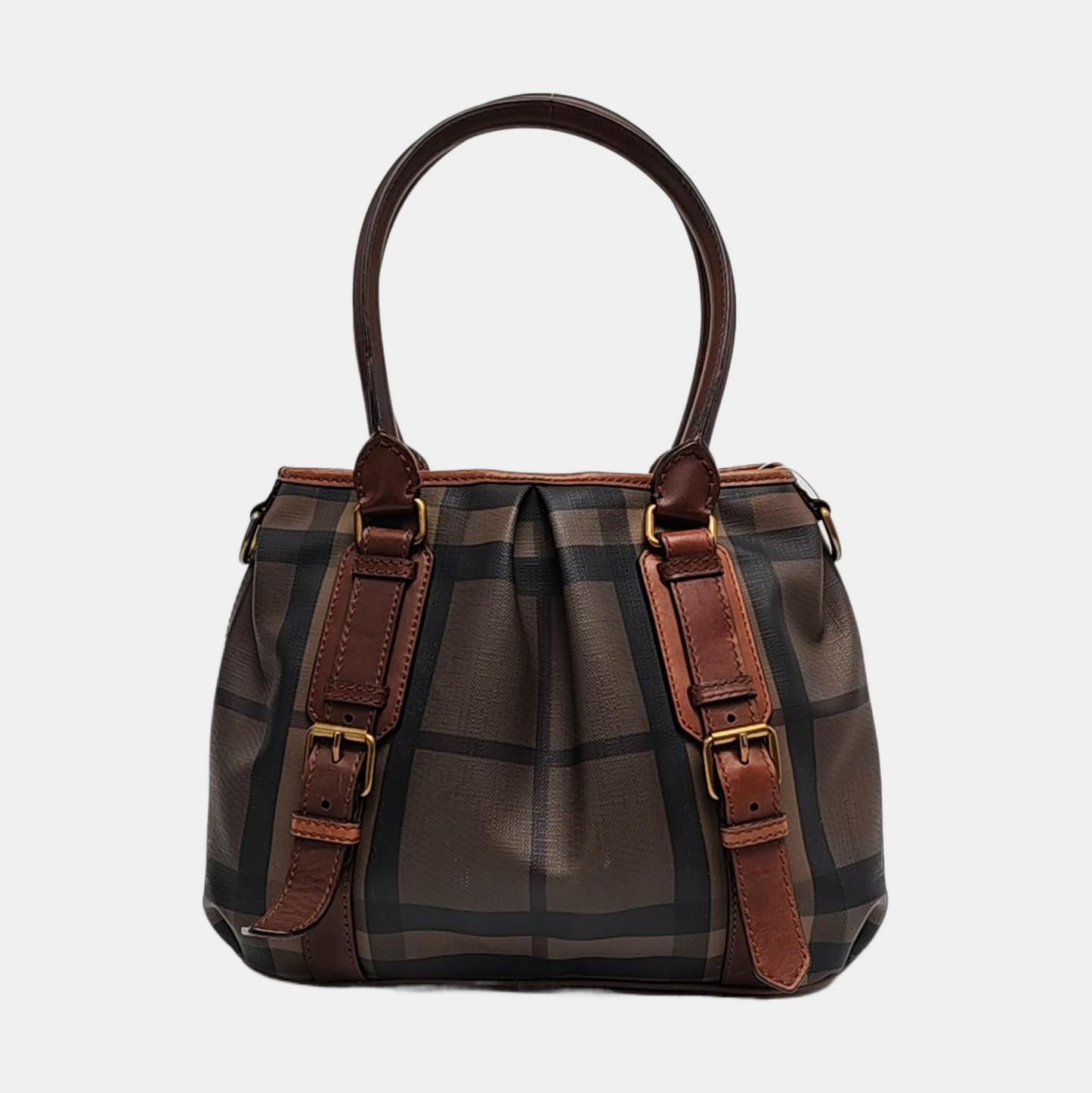 BURBERRY Northfield Brown Coated Canvas Single Shoulder Bag Handbag Crossbody Bag Golden hardware-(SKU)-959101361