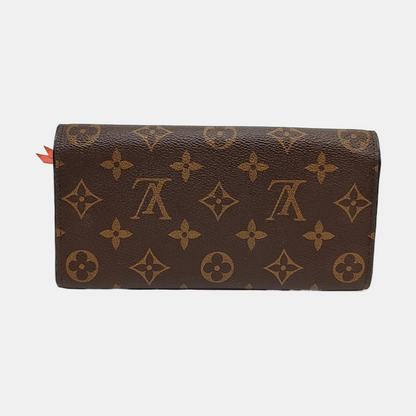 LOUIS VUITTON EMILIE Brown coated canvas vintage wallet Golden hardware-(SKU)-959074836