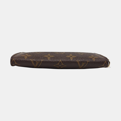 LOUIS VUITTON VOYAGE Brown Coated Canvas Monogram Cosmetic Bag Clutch Golden hardware-(SKU)-959441857