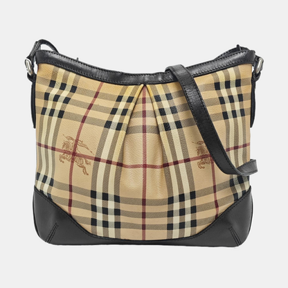 BURBERRY Khaki Coated Canvas Single Shoulder Bag Crossbody Golden hardware-(SKU)-959178497