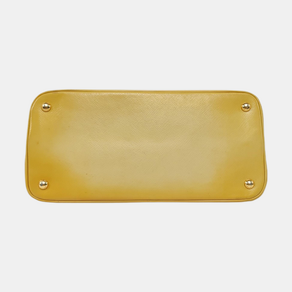 PRADA Promenade Yellow Cowhide Logo Monogram Crossbody Tote Bag Golden hardware Removable shoulder strap-(SKU)-959047479