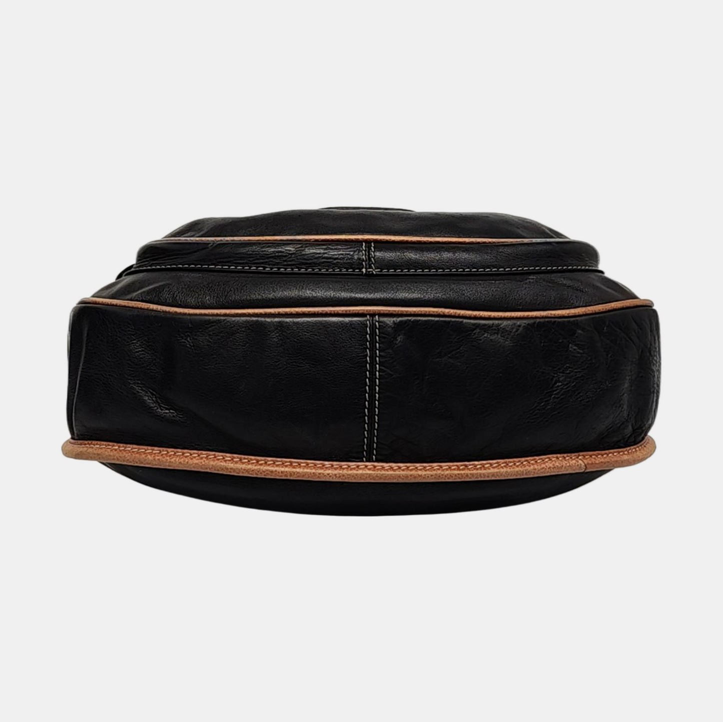 LOEWE Black Leather Embossed Single Shoulder Bag Ruthenium color hardware-(SKU)-959373391