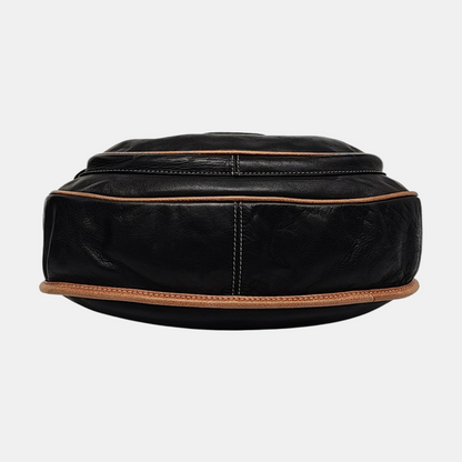 LOEWE Black Leather Embossed Single Shoulder Bag Ruthenium color hardware-(SKU)-959373391