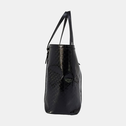 GUCCI Microguccissima Black Patent Leather Monogram Embossed Single Shoulder Bag Handbag Golden hardware-(SKU)-958985307