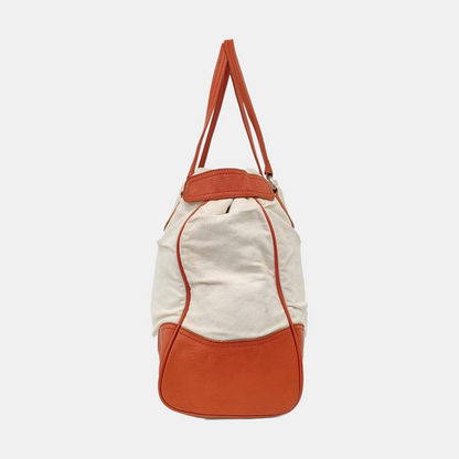 PRADA Tote bag White Canvas Single Shoulder Bag Silver Hardware-(SKU)-959232457