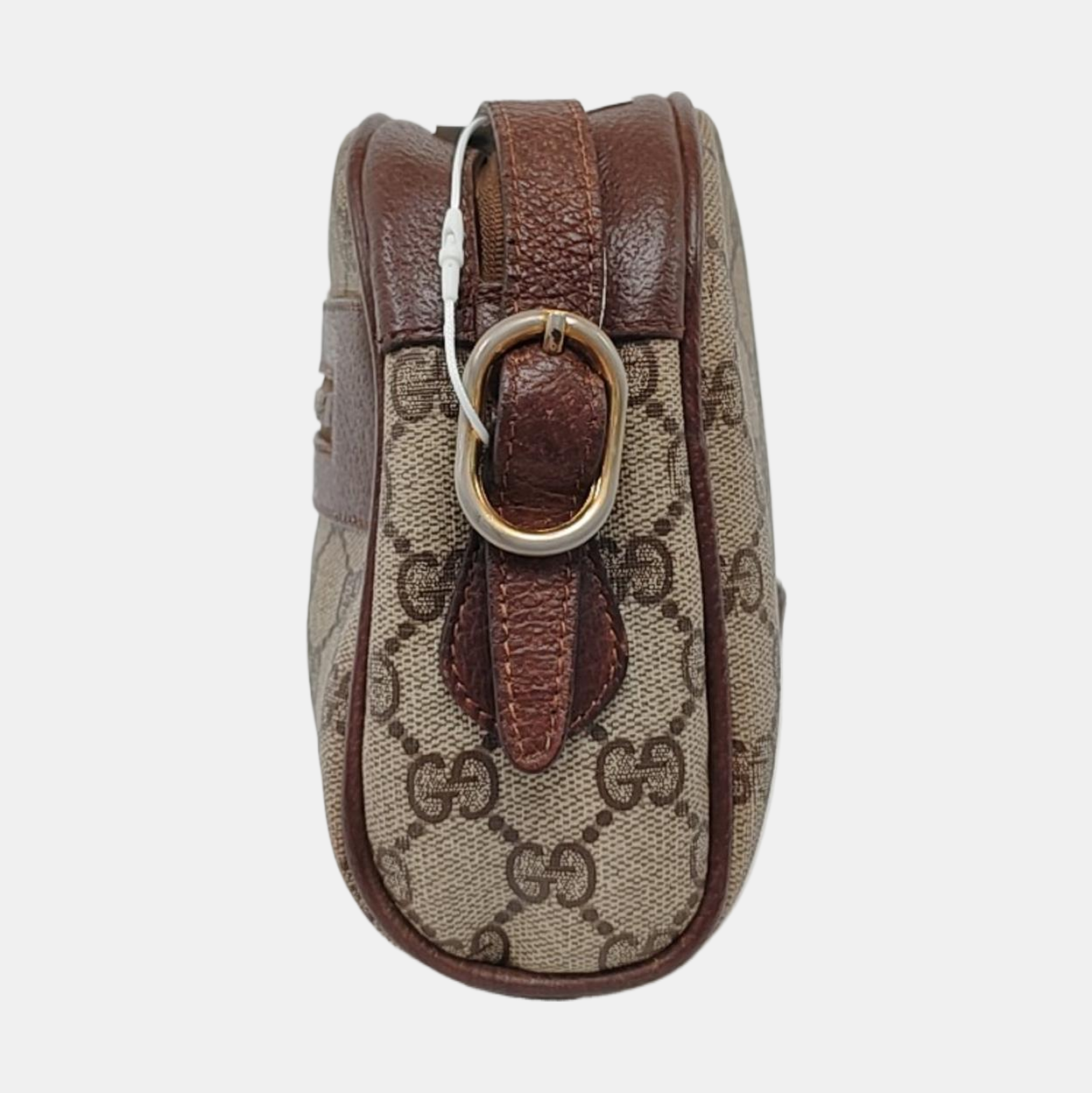 GUCCI Sherry Khaki Coated Canvas Monogram Flower Shoulder Bag Crossbody Silver Ruthenium Hardware Removable shoulder strap-(SKU)-959364855