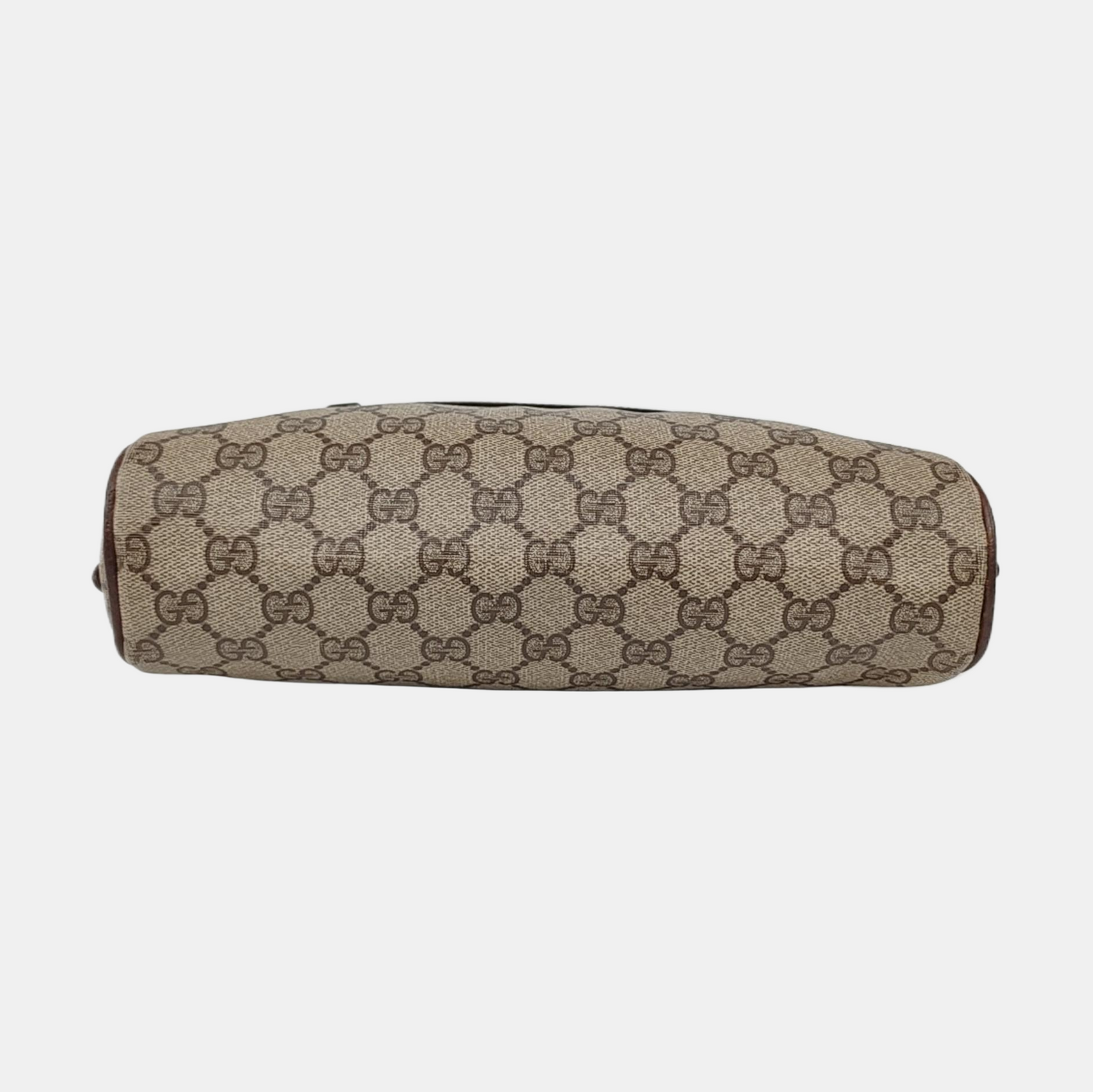 GUCCI Sherry Khaki Coated Canvas Monogram Flower Shoulder Bag Crossbody Silver Ruthenium Hardware Removable shoulder strap-(SKU)-959364855